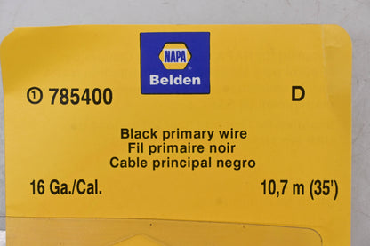 Napa 785400 Black Primary Wire 16 Gauge 35' NOS