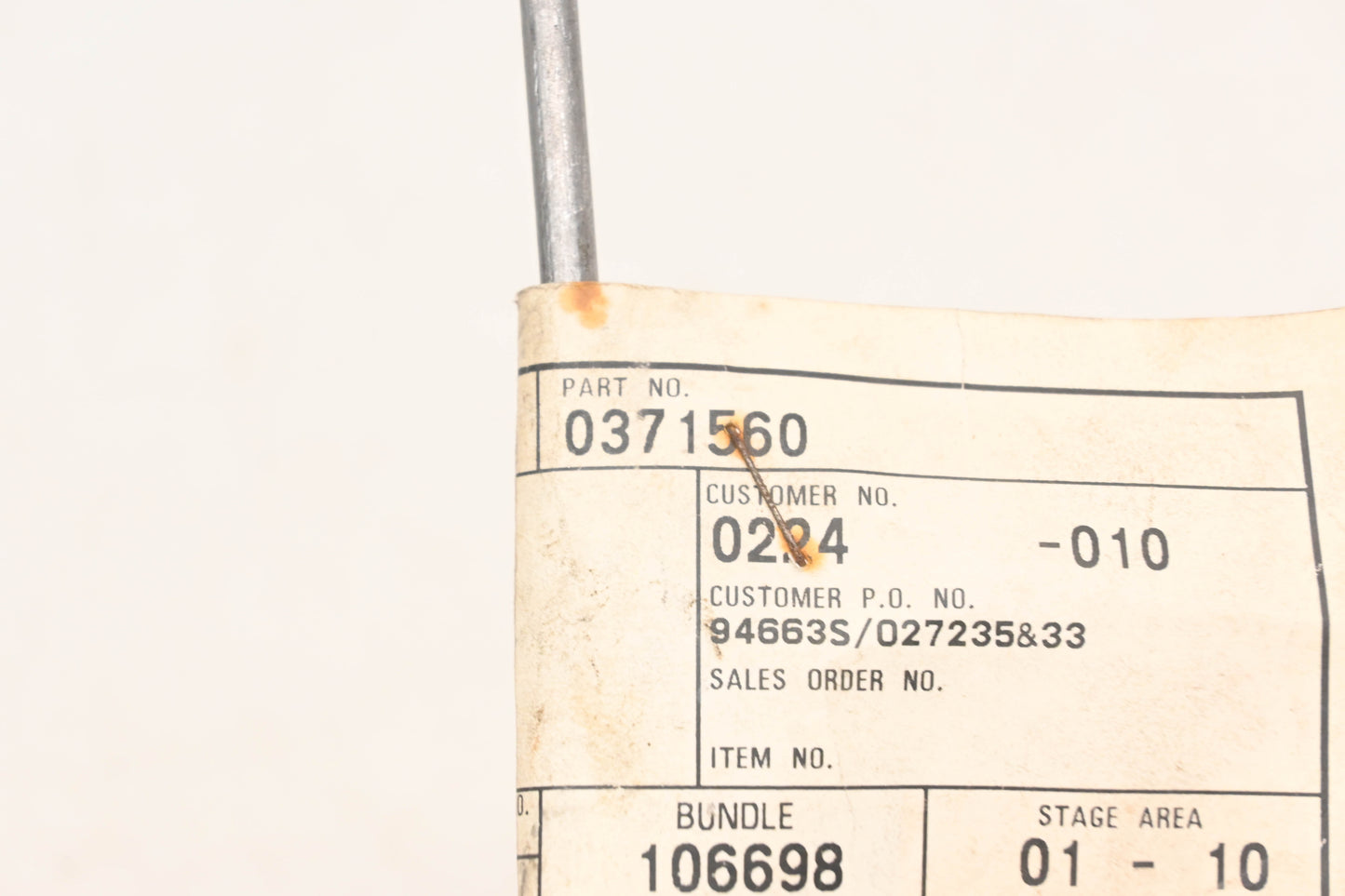 Caterpillar 0371560 Tube Assembly NOS