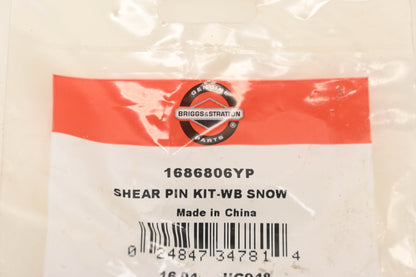 New OEM Briggs & Stratton 1686806YP Shear Pin Kit NOS