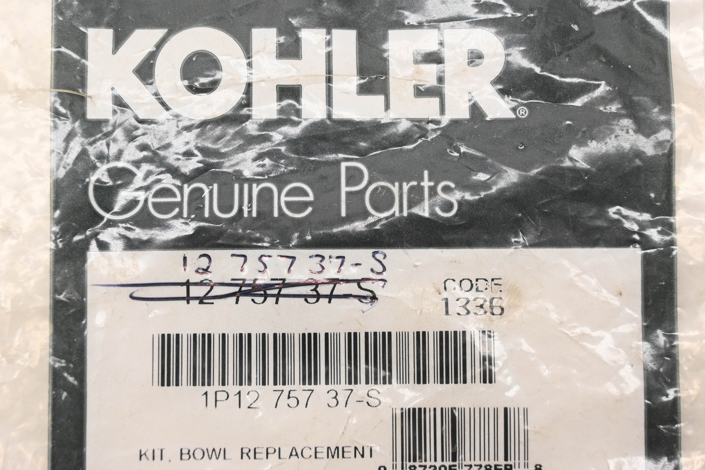 Kohler 12 757 37-S, 1275737-S Carburetor Bowl Gasket Kit NOS