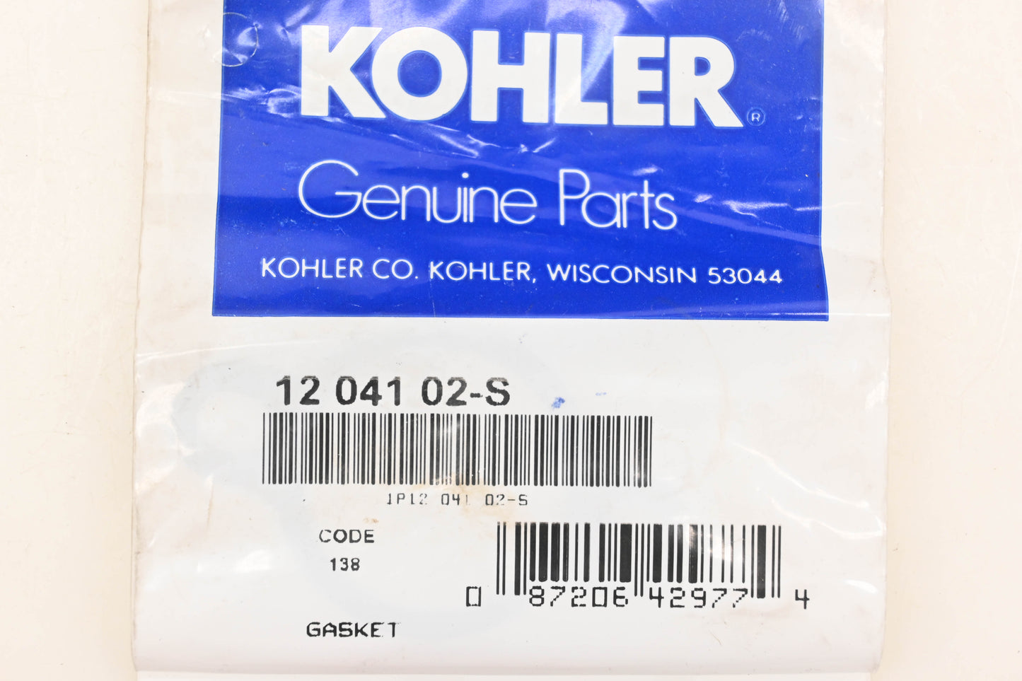 Kohler 12 041 02-S, 1204102-S Air Cleaner Base Gaskets Qty 2 NOS