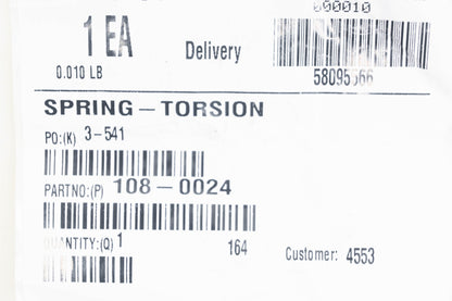 Toro 108-0024, 530-5131 Torsion Spring NOS