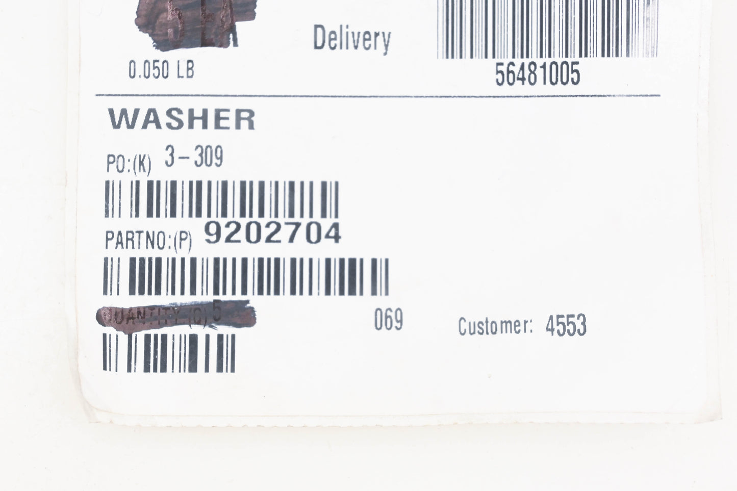 Toro 9202704 Washer NOS