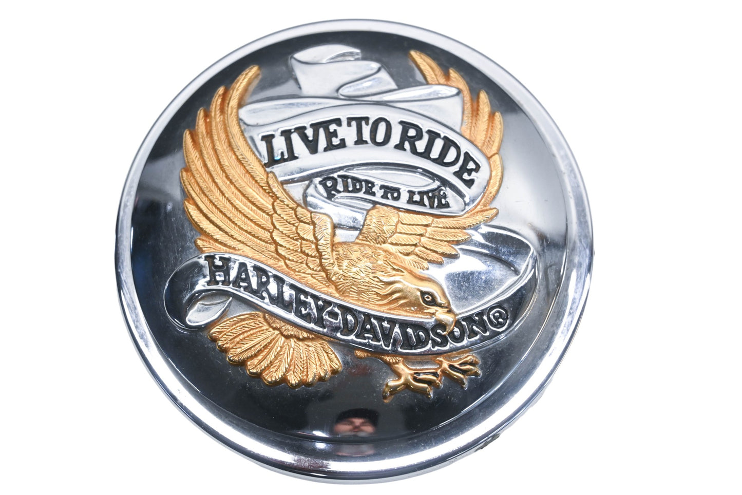 OEM Harley-Davidson 99020-90T Chrome Live To Ride To Live Gas Cap