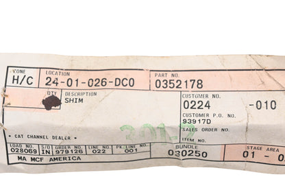 Caterpillar 0352178 Shim NOS