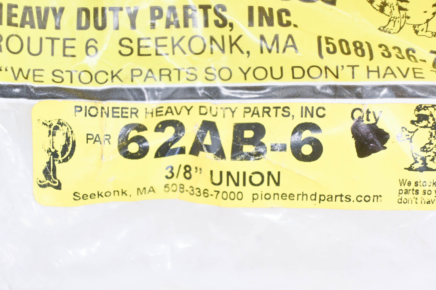 Pioneer PAR-62AB-6, 62AB-6 3/8" Union Fitting NOS