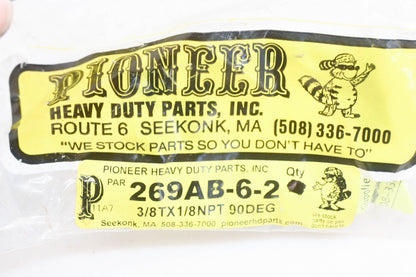 Pioneer PAR-269AB-6-2, 269AB-6-2 3/8" TX 1/8" NPT 90 Degree Fitting NOS