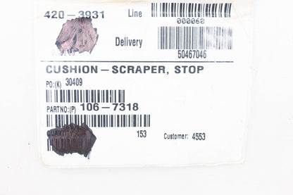 Toro 106-7318 Scraper Stop Cushion NOS