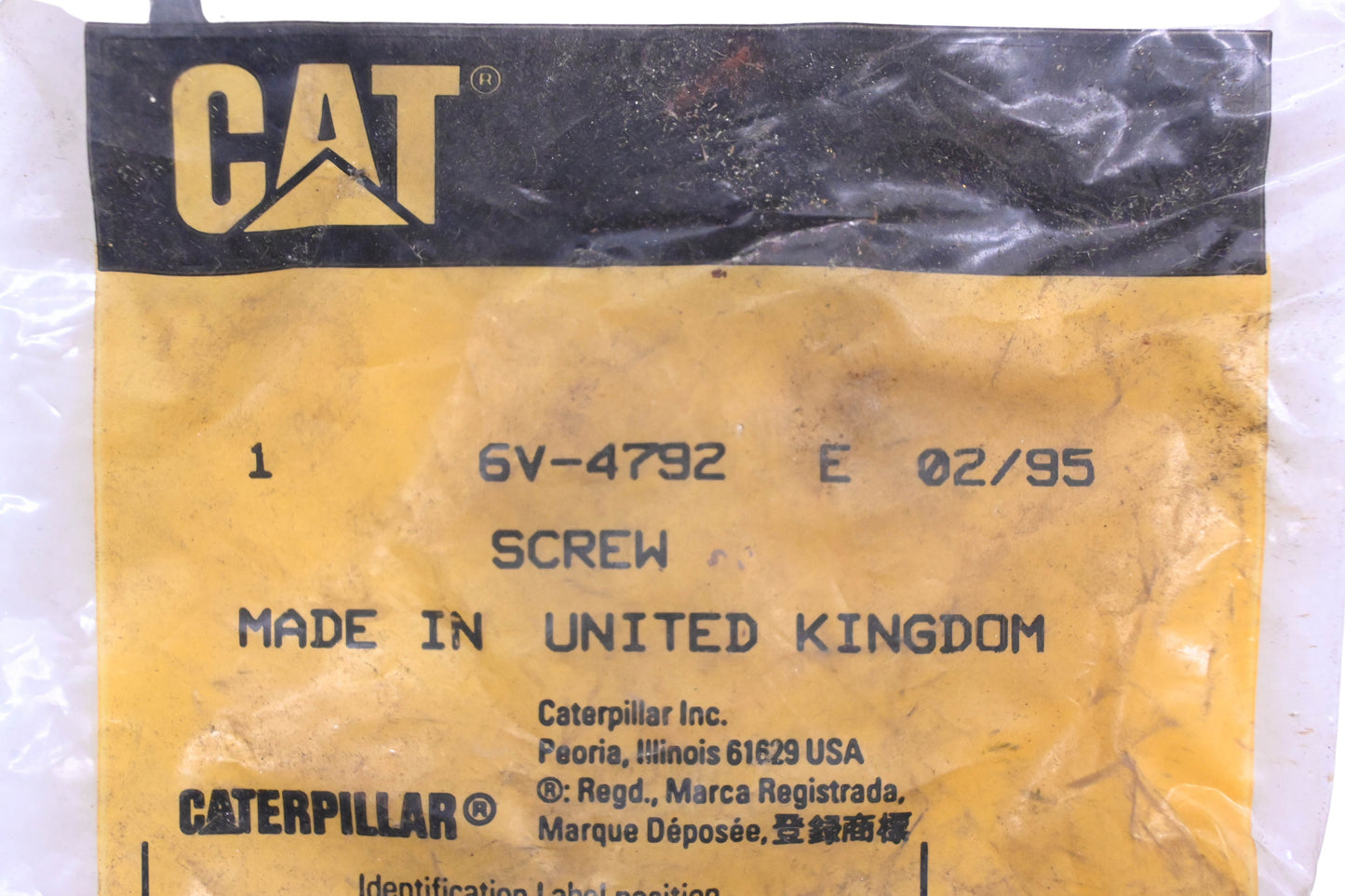 Caterpillar 6V-4792, 6V4792 Allen Head Screws Qty 2 NOS