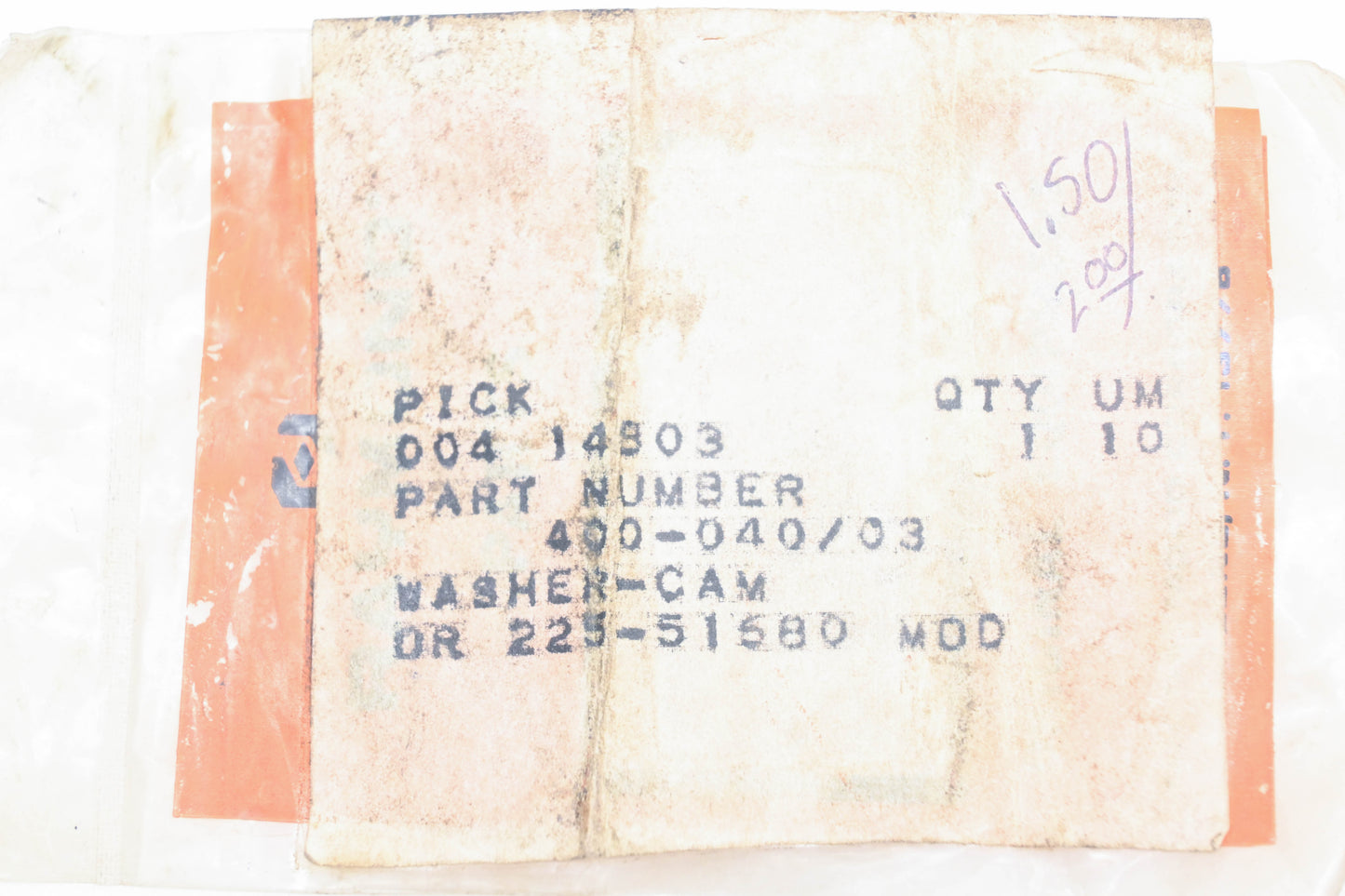 Raymond 400-040/03 Cam Washer NOS