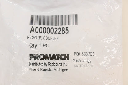 ProMatch A000002285 Female LPM Regulator Coupler NOS