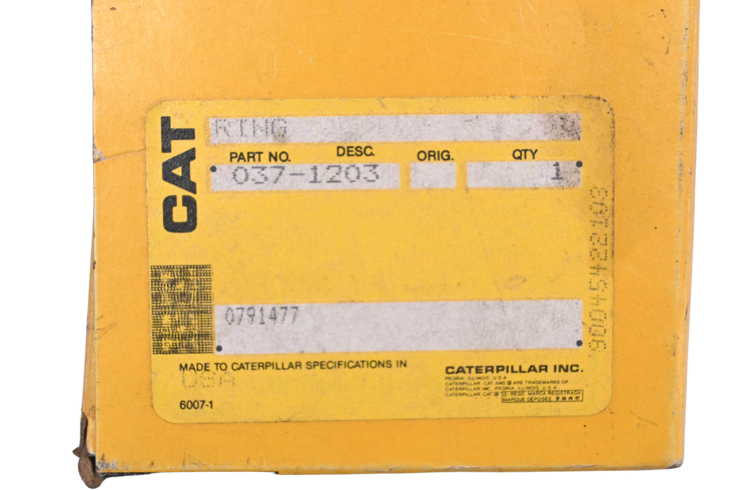 Caterpillar 037-1203, 0371203 Ring Kit NOS