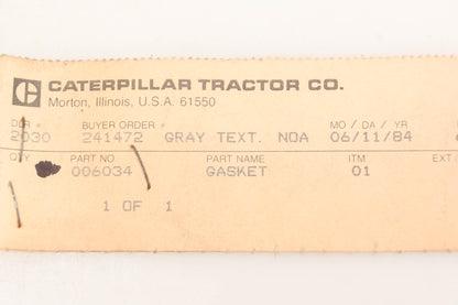 Caterpillar 6034, 006034 Water Pump Gasket NOS