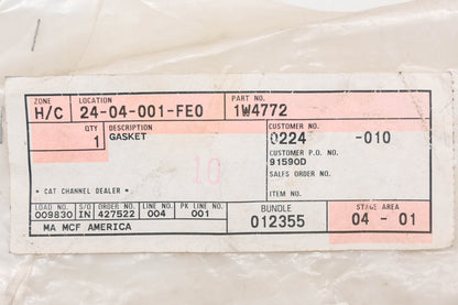 Caterpillar 1W4772, 1W-4772 Gasket NOS