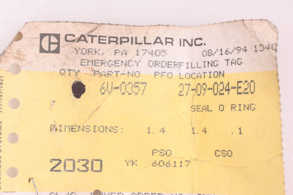 Caterpillar 6V0357, 6V-0357 O-Ring NOS