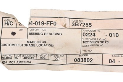 Caterpillar 3B7255, 3B-7255 Reducing Bushing NOS