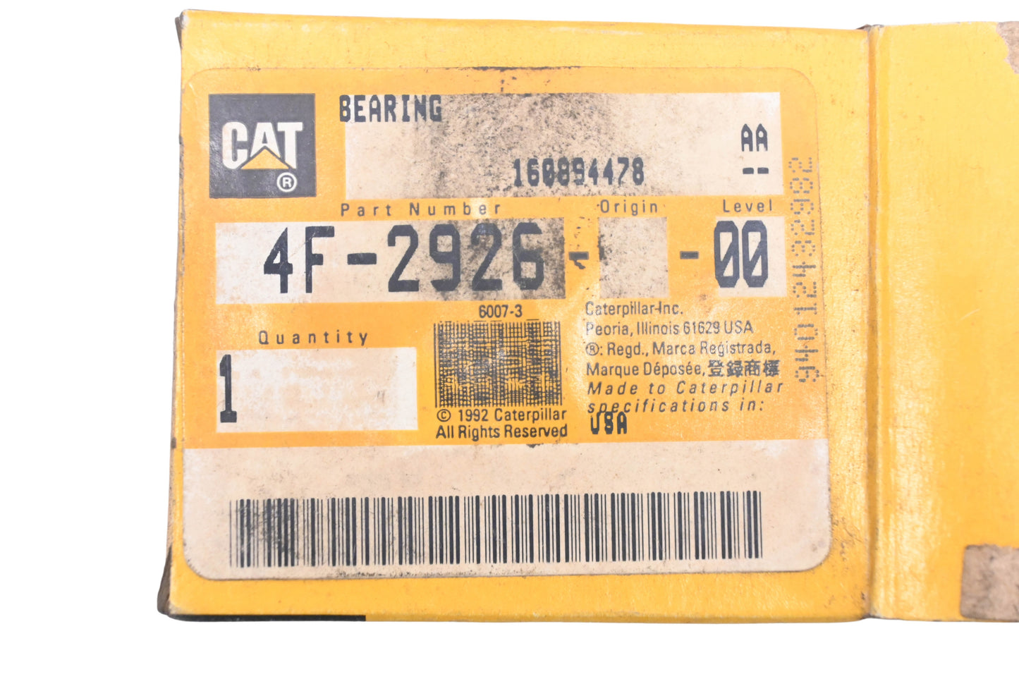Caterpillar 4F-2926 Bearing NOS