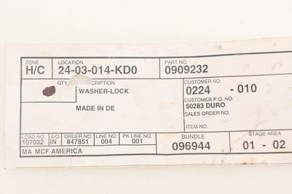 Caterpillar 909232, 0909232, 090-9232 Lock Washers Qty 2 NOS