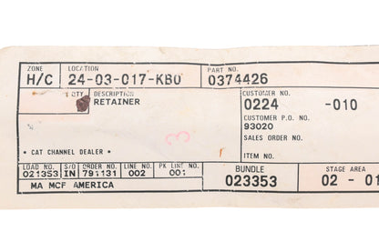 Caterpillar 374426, 0374426, 037-4426 Retainer Qty 2 NOS