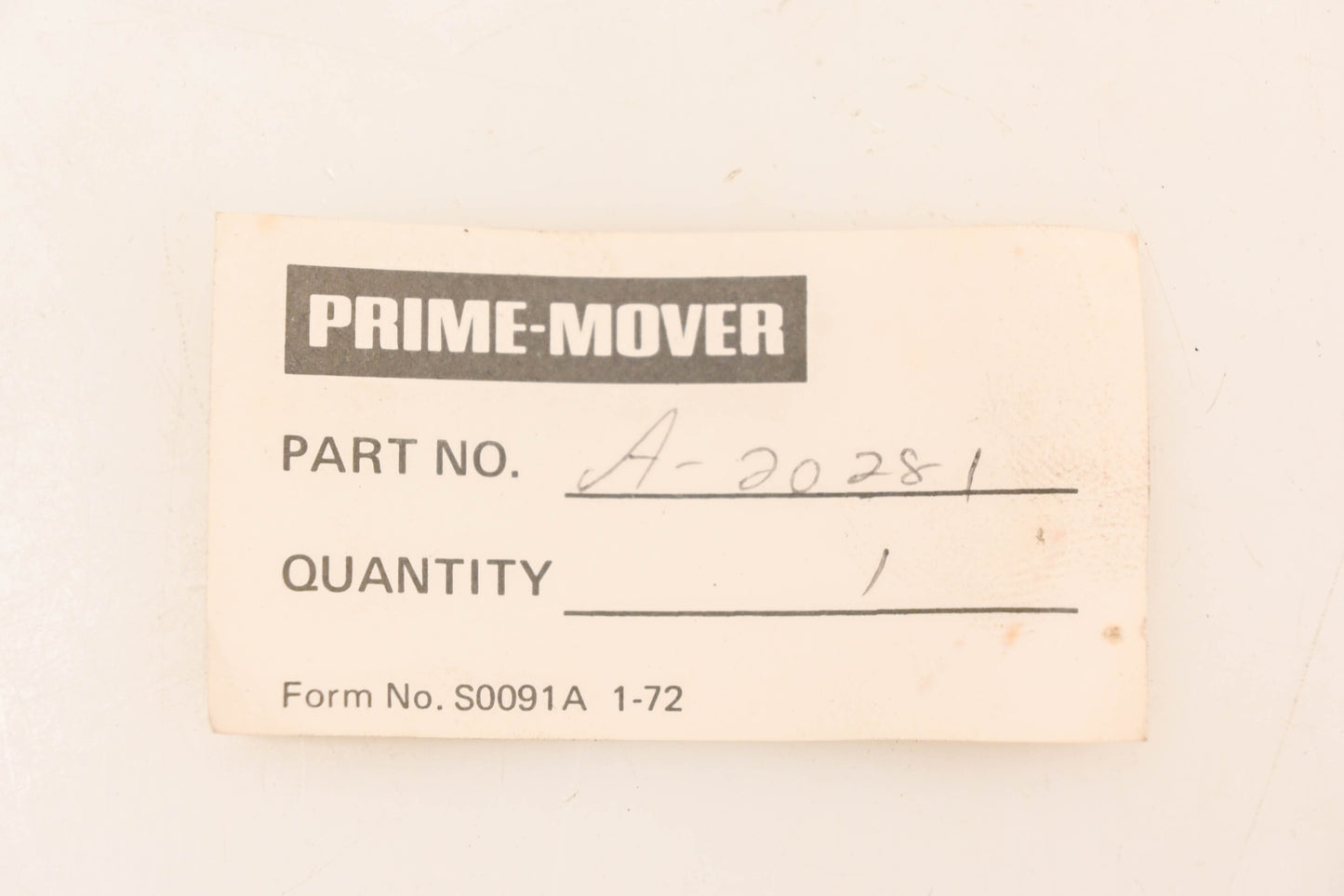 Prime-Mover A-20281 Oil Seal Spacer NOS