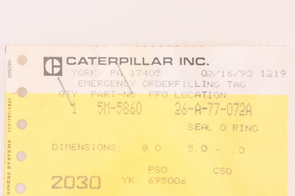 Caterpillar 5M5860, 5M-5860 O-Ring NOS