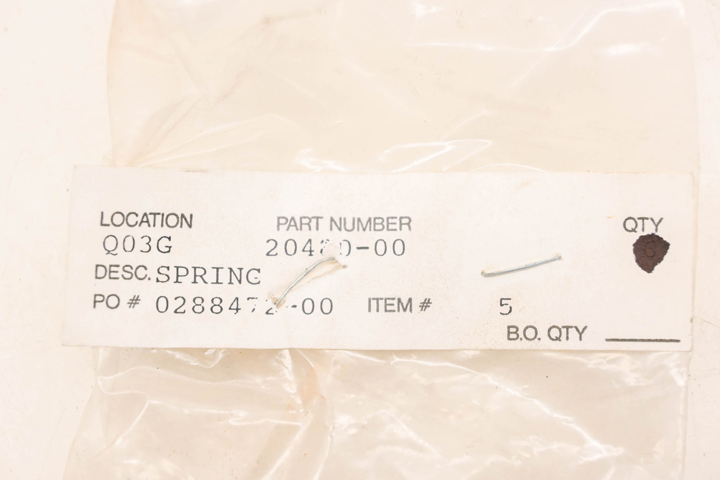 Prime-Mover 20480-00 Spring NOS