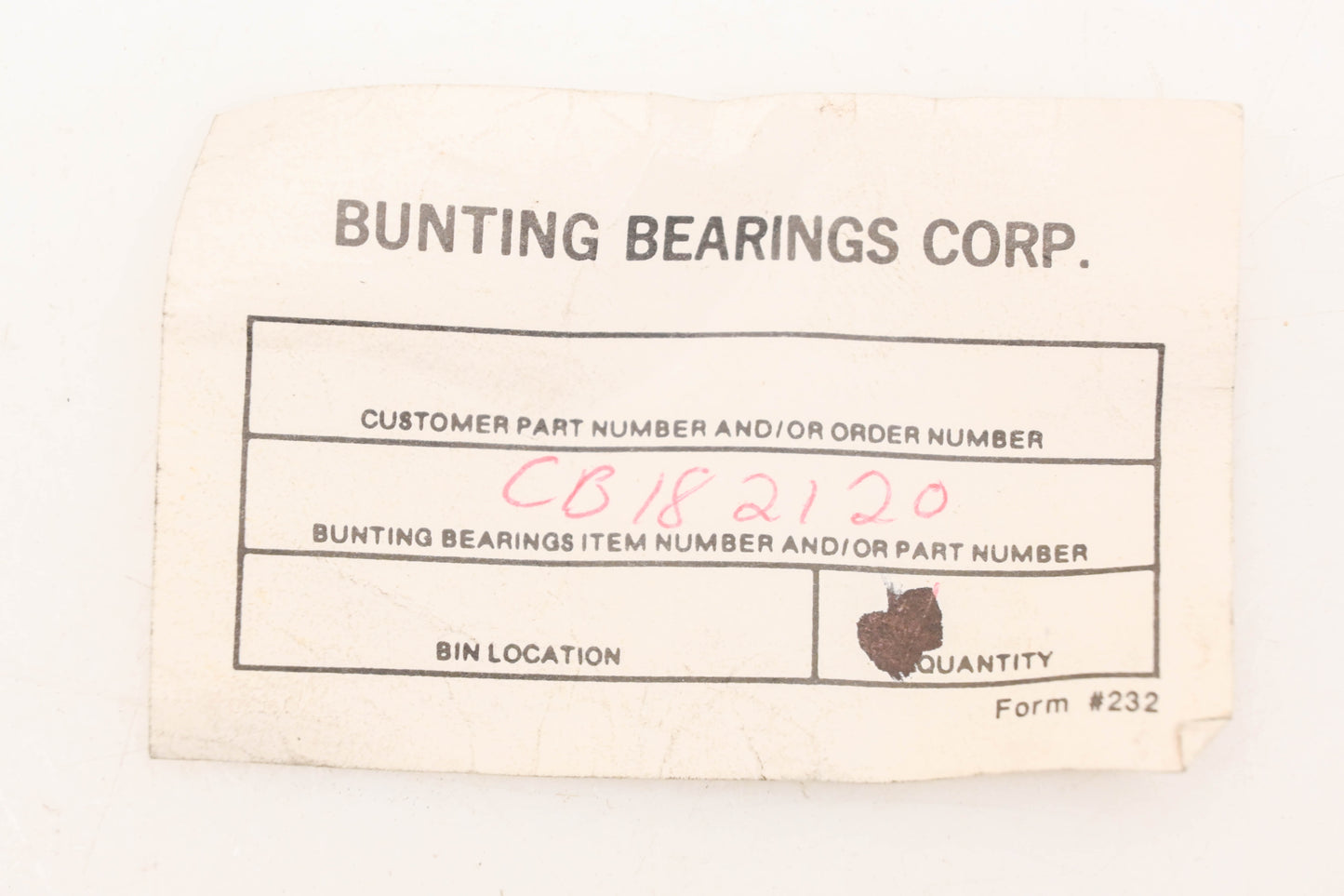Bunting CB182120 Bronze Bushing 2.5"L x 1-1/8"ID x 1-5/16"OD NOS