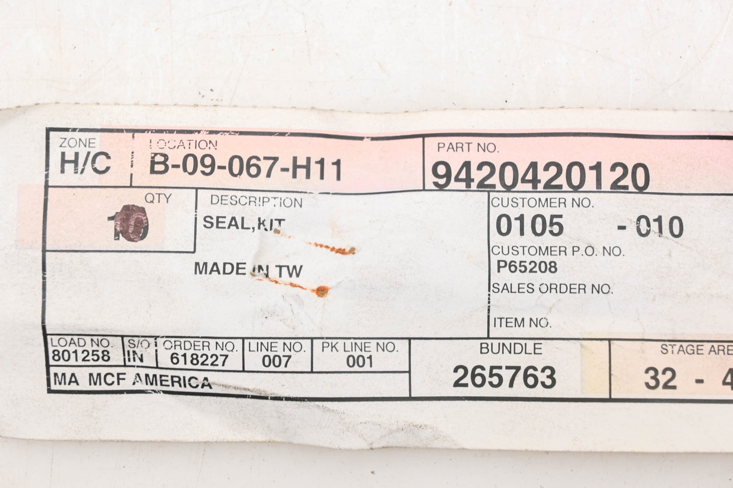 Caterpillar 9420420120 Mitsubishi Hydraulic Cylinder Seal Kit NOS