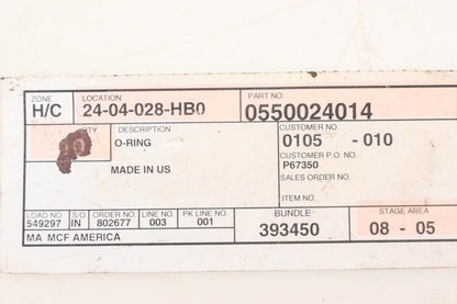 Caterpillar 550024014, 0550024014 O-Ring NOS
