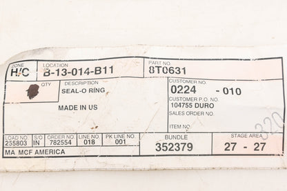 Caterpillar 8T0631, 8T-0631 O-Ring NOS