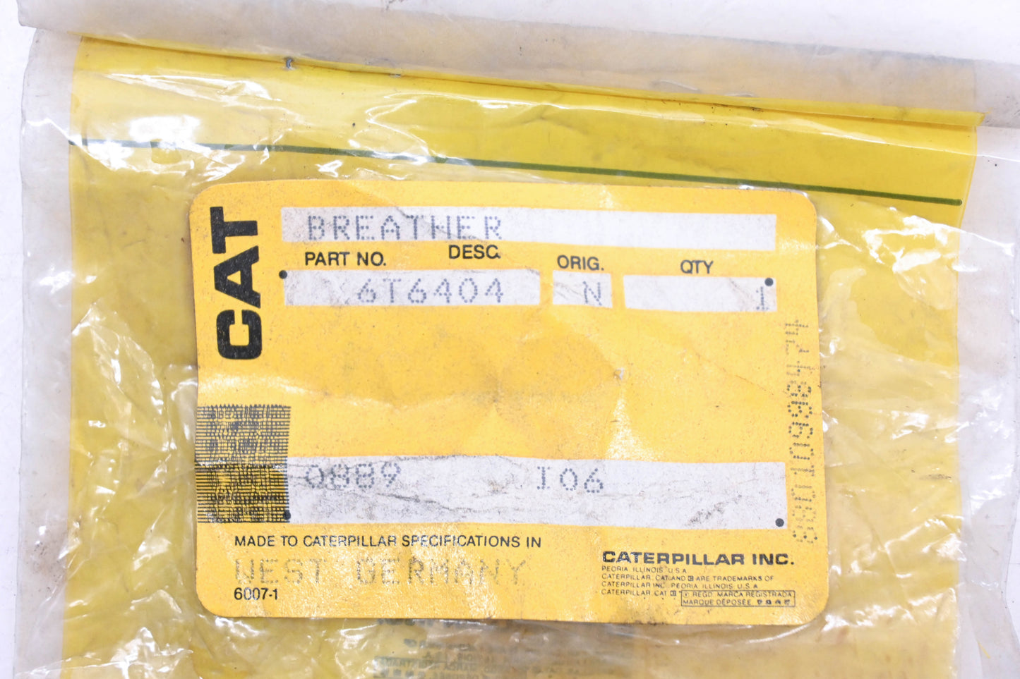 Caterpillar 6T6404, 6T-6404 Breather NOS
