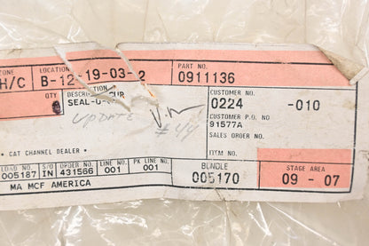 Caterpillar 0911136, 091-1136 Seal Ring NOS