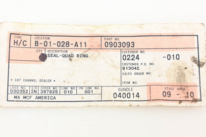 Caterpillar 903093, 0903093, 090-3093 Quad Ring Seal NOS