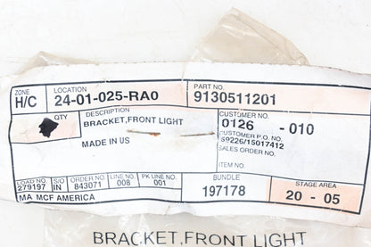 Caterpillar 9130511201, 91305-11201 Front Light Bracket NOS