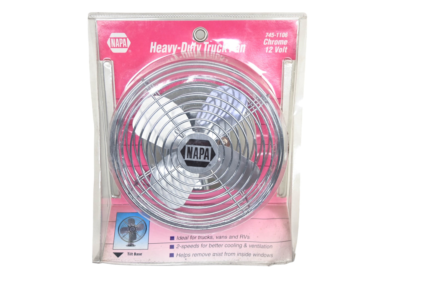 NAPA 745-1106 Chrome 12v Tilt Base Fan Kit NOS