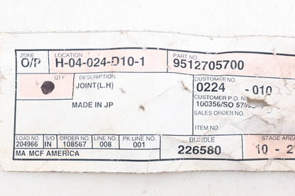 Caterpillar 9512705700, 95127-05700 Lefthand Joint NOS