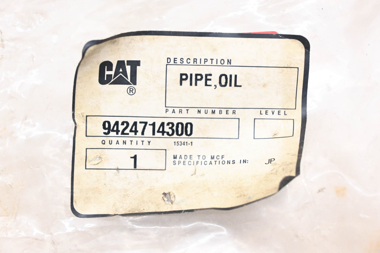 Caterpillar 9424714300, 94247-14300 Oil Pipe NOS