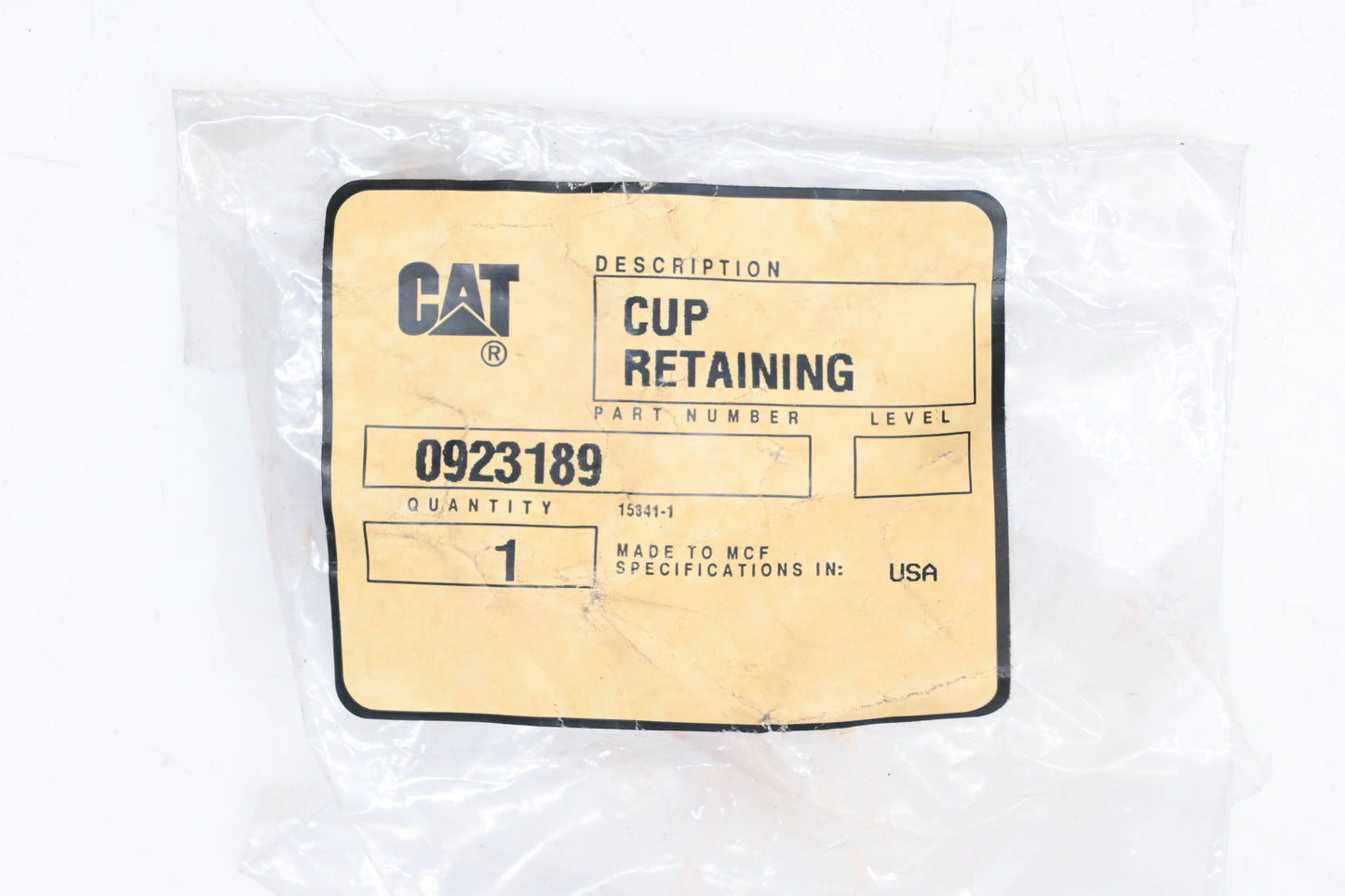 Caterpillar 923189, 0923189, 092-3189 Retaining Cup NOS