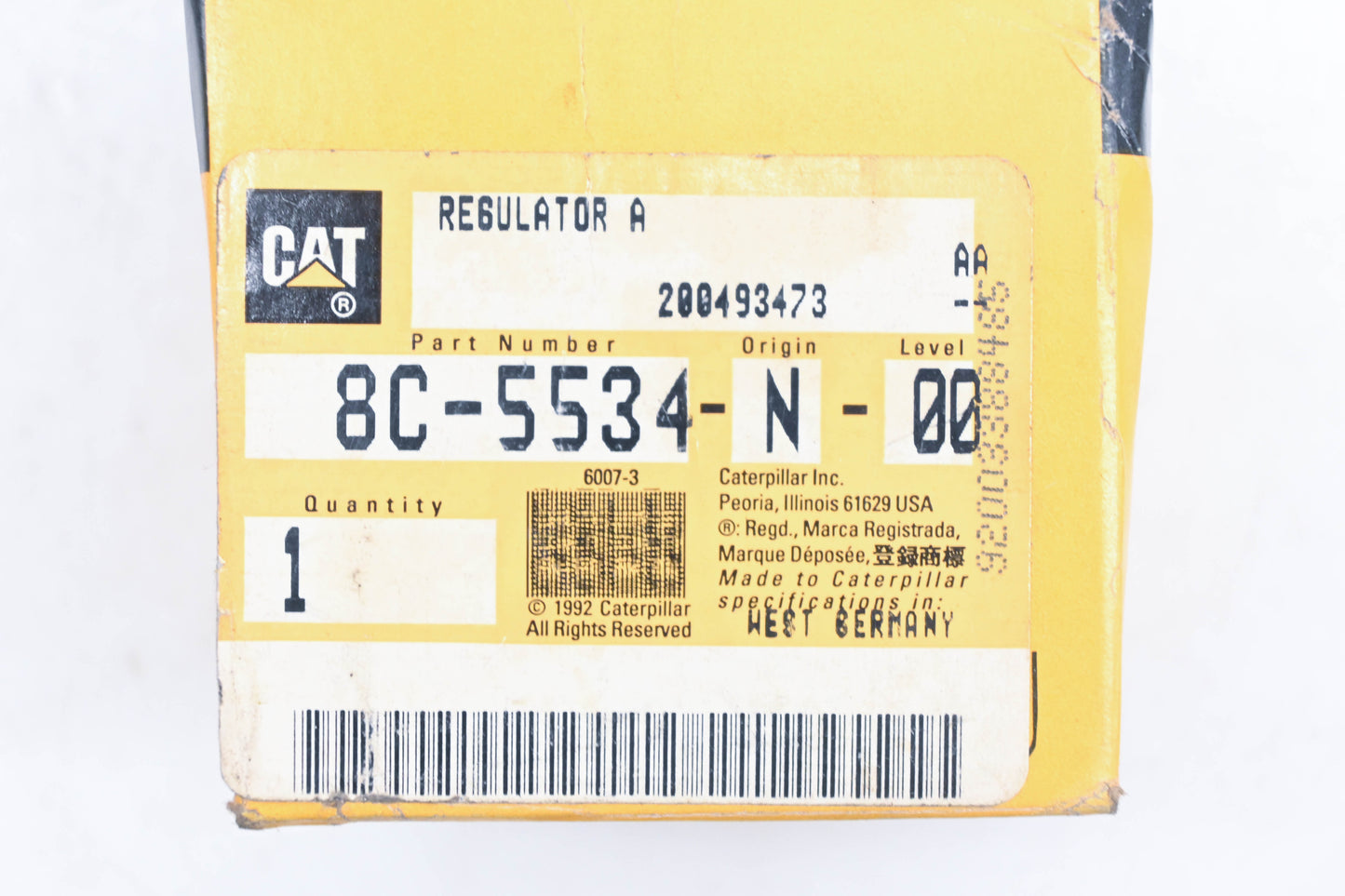 Caterpillar 8C5534, 8C-5534 Bosch Voltage Regulator NOS