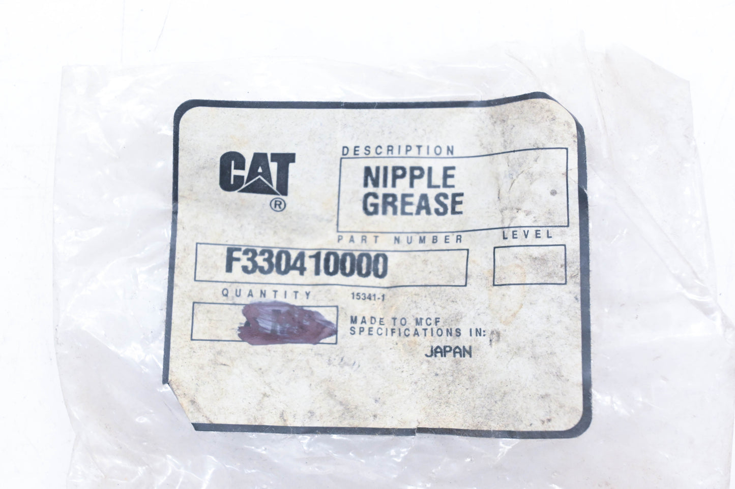 Caterpillar F330410000, F3304-10000 Grease Nipple NOS