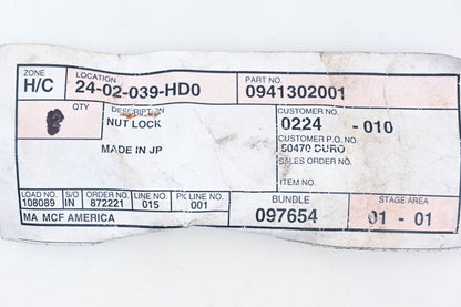 Mitsubishi 941302001, 0941302001, 09413-02001 Lock Nut NOS
