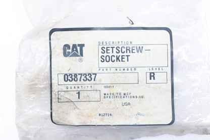 Caterpillar 387337, 0387337, 038-7337 Socket Setscrew NOS