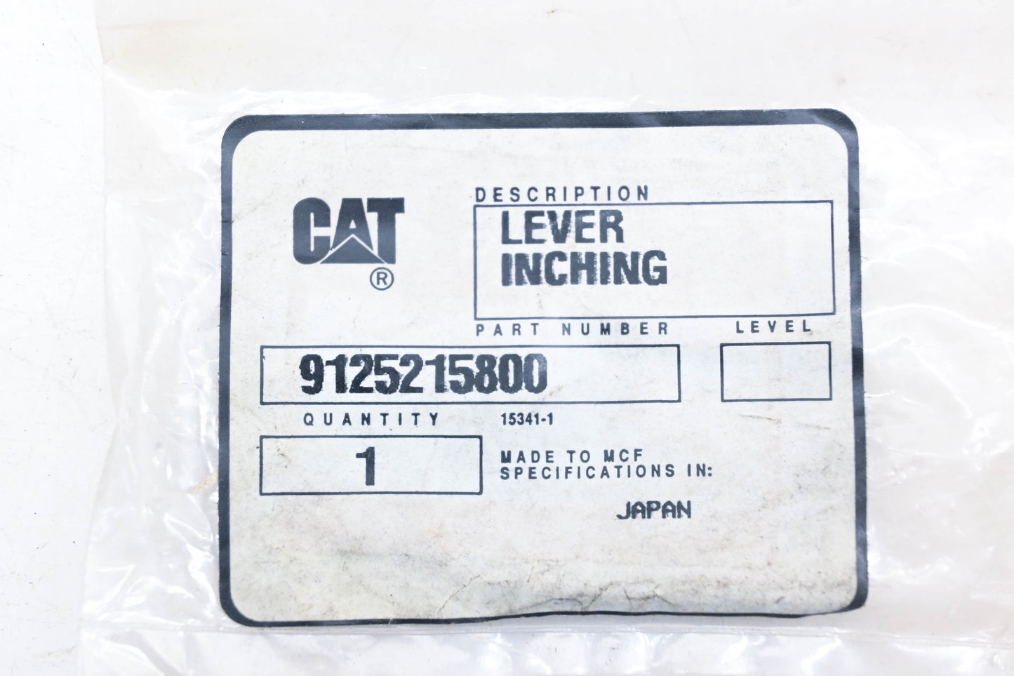 Caterpillar 9125215800, 91252-15800 Inching Lever NOS