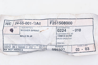 Mitsubishi F251508000, F2515-08000 Spring Washers Qty 2 NOS