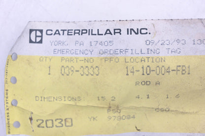 Caterpillar 393333, 0393333, 039-3333 Lever Rod NOS