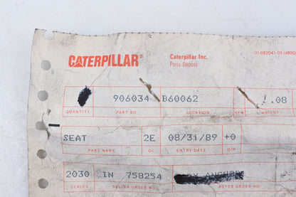 Caterpillar 906034, 0906034, 090-6034 Seat NOS