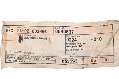Caterpillar 0640637, 064-0637 Linkage Bushing NOS