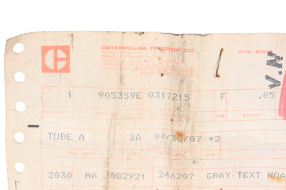 Caterpillar 905359, 0905359, 090-5359E Tube Assembly NOS