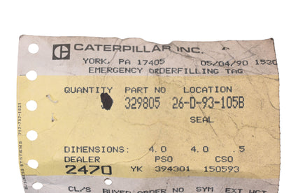 Caterpillar 329805, 32-9805 Seal Rings Qty 2 NOS