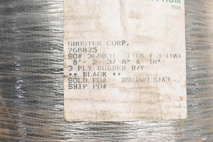 Shuster 768825 8' x 18" 3-Ply Rubber Conveyor Belt NOS